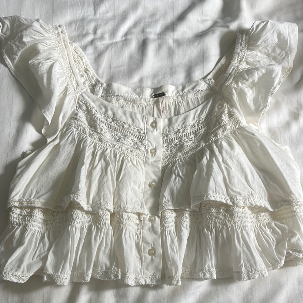 Free People Ruffled Blouse